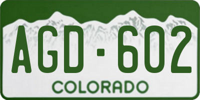CO license plate AGD602