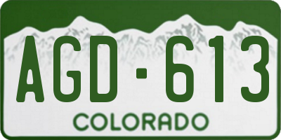 CO license plate AGD613