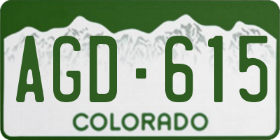 CO license plate AGD615