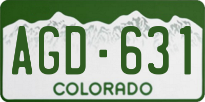CO license plate AGD631