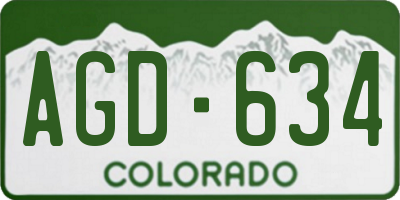 CO license plate AGD634