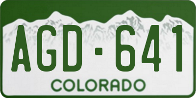 CO license plate AGD641
