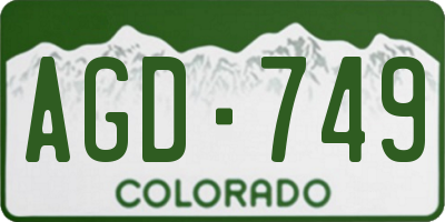CO license plate AGD749