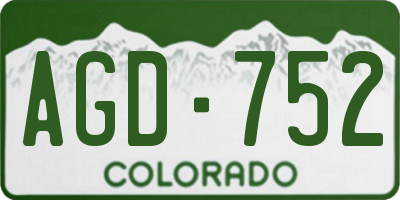 CO license plate AGD752
