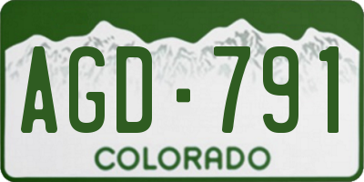 CO license plate AGD791