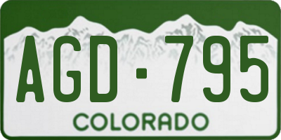 CO license plate AGD795
