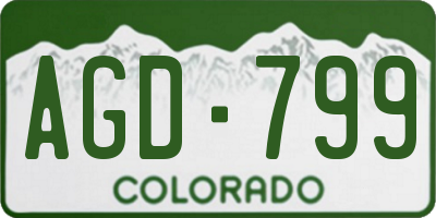 CO license plate AGD799