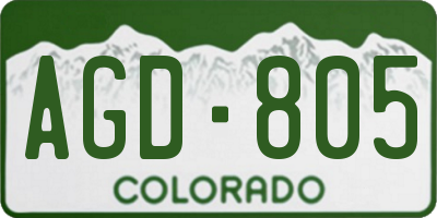 CO license plate AGD805