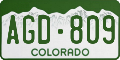 CO license plate AGD809