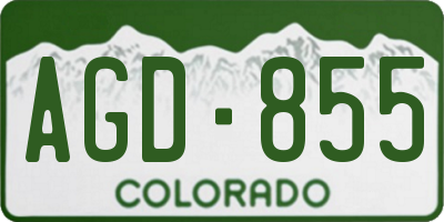 CO license plate AGD855