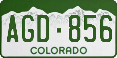 CO license plate AGD856