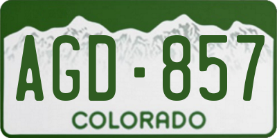 CO license plate AGD857