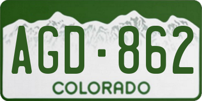 CO license plate AGD862