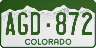 CO license plate AGD872
