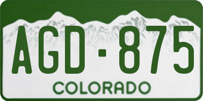 CO license plate AGD875