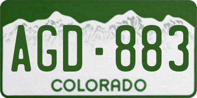 CO license plate AGD883