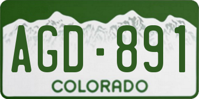 CO license plate AGD891