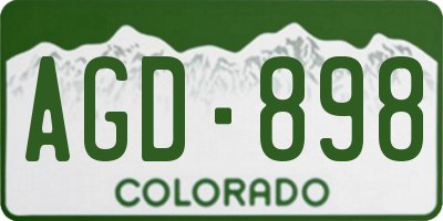 CO license plate AGD898