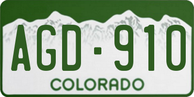 CO license plate AGD910