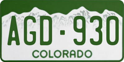 CO license plate AGD930