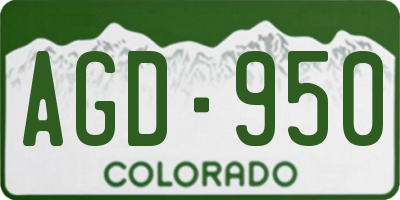 CO license plate AGD950