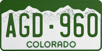 CO license plate AGD960