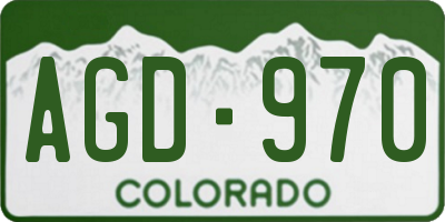CO license plate AGD970