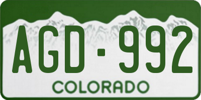 CO license plate AGD992