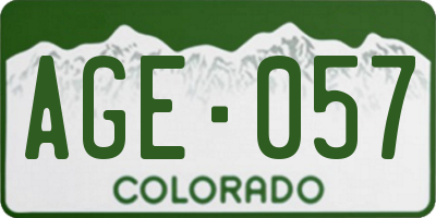 CO license plate AGE057