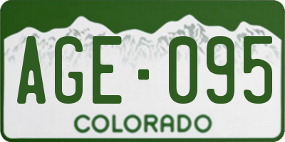 CO license plate AGE095
