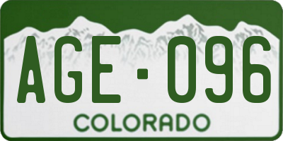 CO license plate AGE096