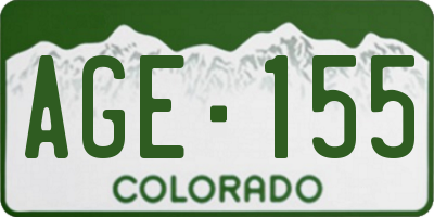 CO license plate AGE155