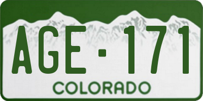 CO license plate AGE171