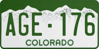 CO license plate AGE176