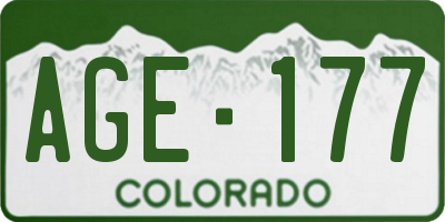 CO license plate AGE177