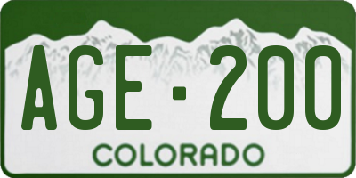 CO license plate AGE200
