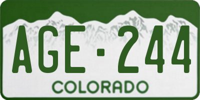 CO license plate AGE244