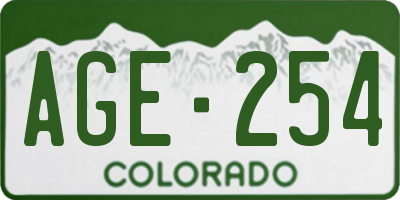 CO license plate AGE254