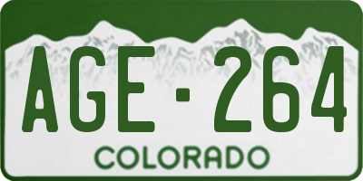 CO license plate AGE264