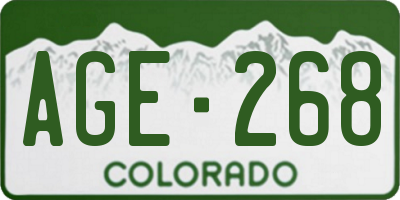 CO license plate AGE268
