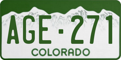 CO license plate AGE271
