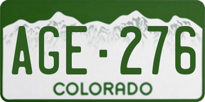 CO license plate AGE276