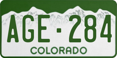 CO license plate AGE284