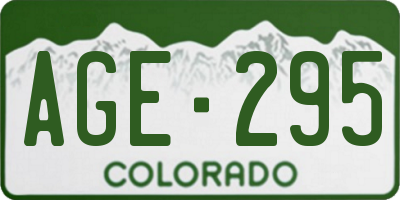 CO license plate AGE295