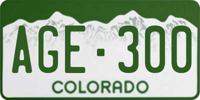 CO license plate AGE300