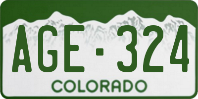 CO license plate AGE324