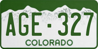 CO license plate AGE327