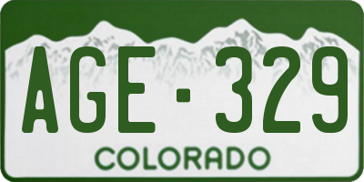 CO license plate AGE329
