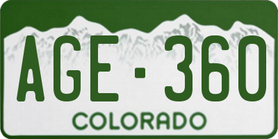 CO license plate AGE360