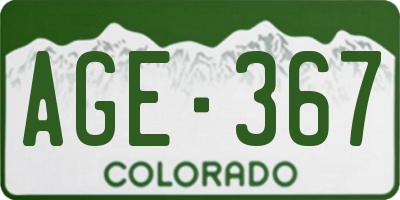 CO license plate AGE367